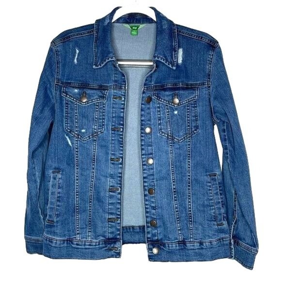 dip Jackets & Blazers - Dip Denim Size S Medium Wash Distressed Classic Jean Jacket Minimalist
